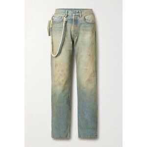 Maison Margiela Distressed High-Rise Straight-Leg Jeans - 40 - Denim